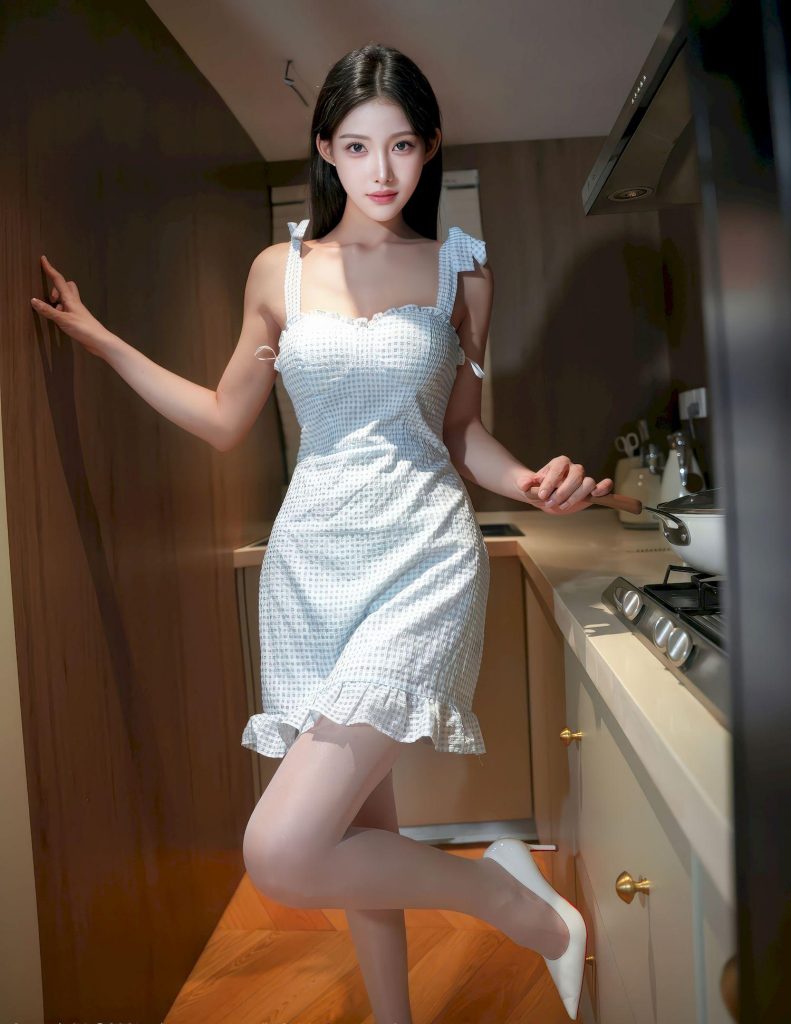 图片[4]-美女套图第39期：蓝心妍厨房风情万种，娇俏迷人惹人爱！