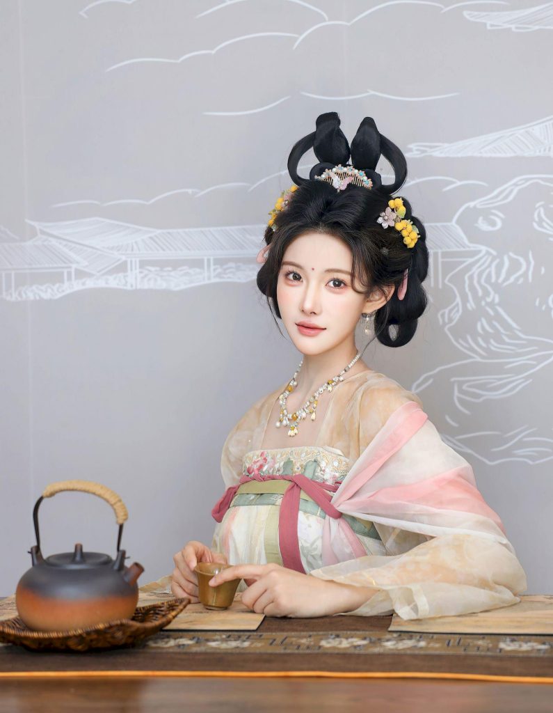 图片[3]-美女套图第85期：撞脸唐嫣的甜酷氛围，长发与襦裙的柔美姿态