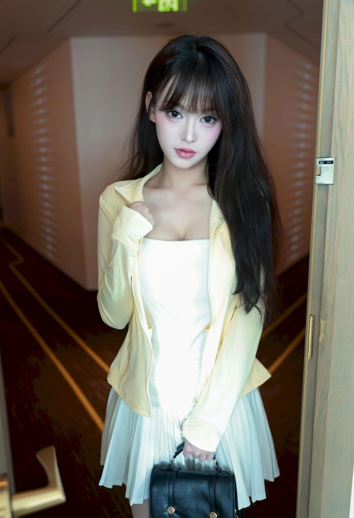 图片[1]-美女套图第77期：‌‌‌‌撞脸杨超越的清新风，黄色外套下的灵动与少女感