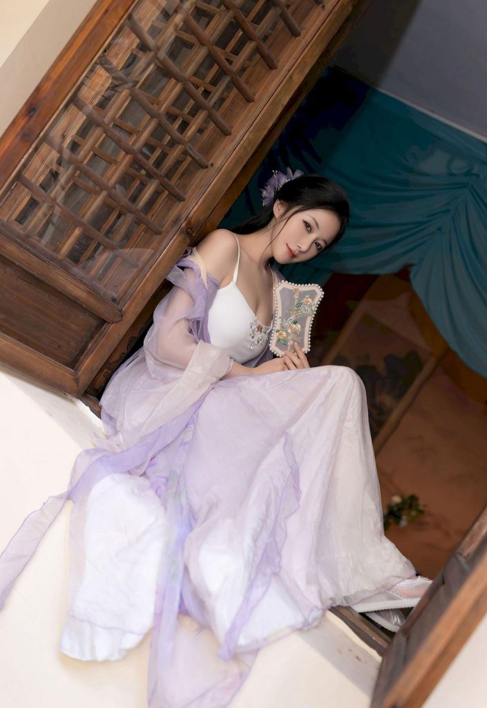 图片[5]-美女套图第66期：撞脸刘诗诗的国风裙装，淡紫薄纱的雅致氛围感