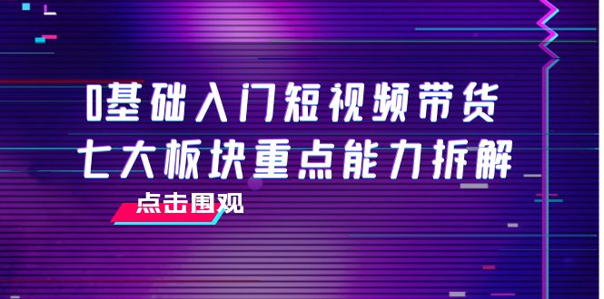 0基础入门短视频带货，七大板块重点能力拆解，7节精品课4小时干货-高清美女套图，你想要的都有。