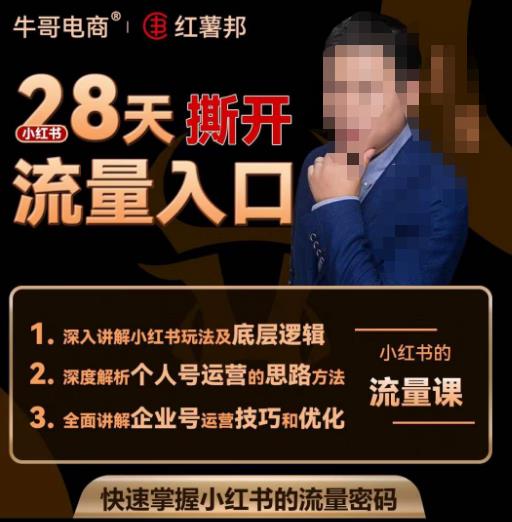 牛哥电商红薯邦28天撕开小红书流量入口，小红书运营系列课，快速掌握小红书的流量密码-高清美女套图，你想要的都有。