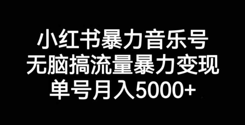 小红书暴力音乐号，无脑搞流量暴力变现，单号月入5000+-高清美女套图，你想要的都有。
