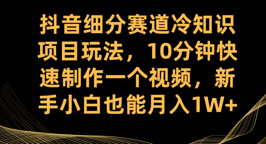 抖音细分赛道冷知识项目玩法，10分钟快速制作一个视频，新手小白也能月入1W+【揭秘】-高清美女套图，你想要的都有。