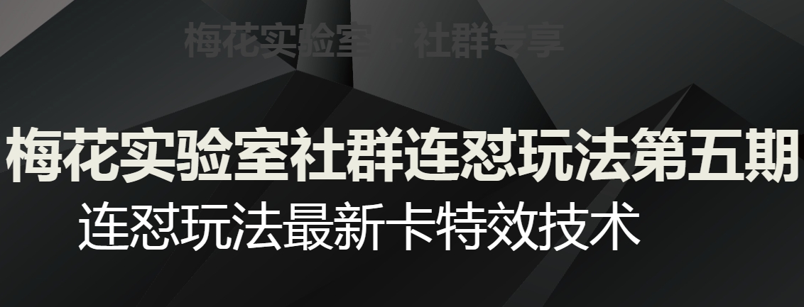 梅花实验室社群连怼玩法第五期，视频号连怼玩法最新卡特效技术-高清美女套图，你想要的都有。
