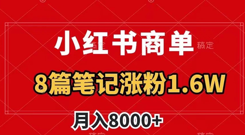小红书商单最新玩法，8篇笔记涨粉1.6w，作品制作简单，月入8000+【揭秘】-高清美女套图，你想要的都有。