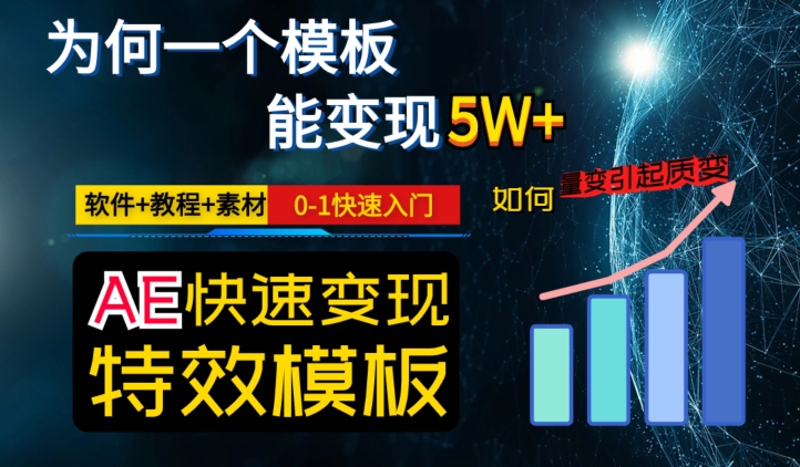 AE视频特效模板变现月入3-5W，0-1快速入门，软件+教程+素材-高清美女套图，你想要的都有。