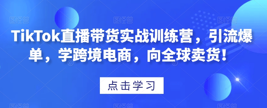 TikTok直播带货实战训练营，引流爆单，学跨境电商，向全球卖货！-高清美女套图，你想要的都有。