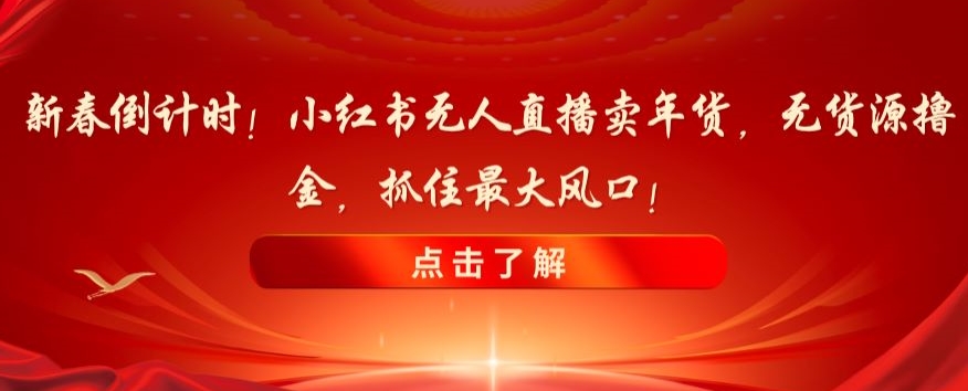 新春倒计时！小红书无人直播卖年货，无货源撸金，抓住最大风口【揭秘】-高清美女套图，你想要的都有。
