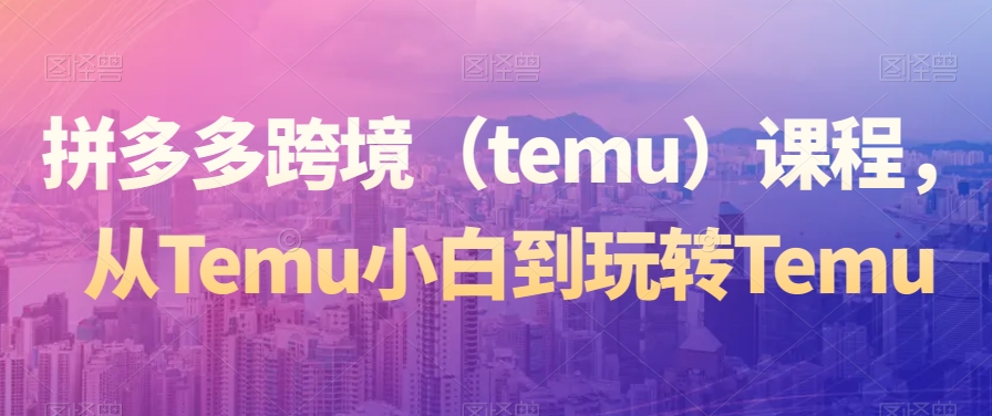 拼多多跨境（temu）课程，从Temu小白到玩转Temu-高清美女套图，你想要的都有。