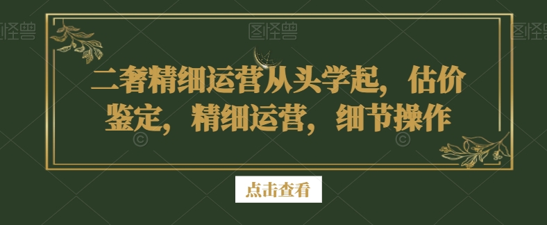 二奢精细运营从头学起，估价鉴定，精细运营，细节操作-高清美女套图，你想要的都有。