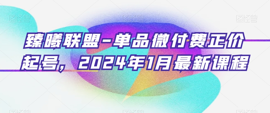 臻曦联盟-单品微付费正价起号，2024年1月最新课程-高清美女套图，你想要的都有。