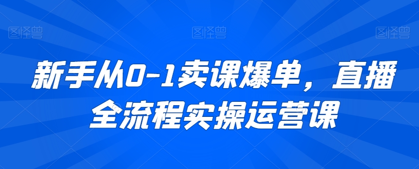 新手从0-1卖课爆单,直播全流程实操运营课-高清美女套图,你想要的都有。