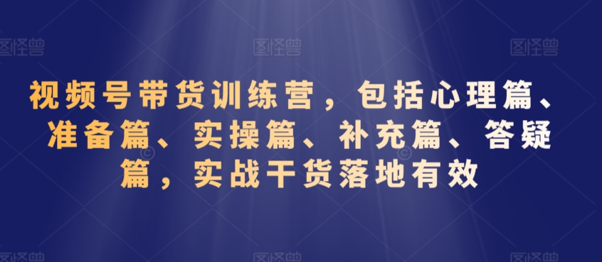 视频号带货训练营，包括心理篇、准备篇、实操篇、补充篇、答疑篇，实战干货落地有效-高清美女套图，你想要的都有。