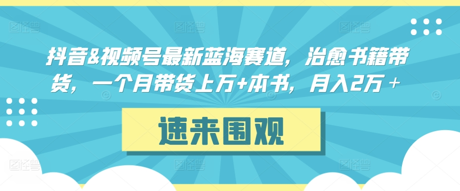 抖音&视频号最新蓝海赛道,治愈书籍带货,一个月带货上万+本书,月入2万+【揭秘】-高清美女套图,你想要的都有。