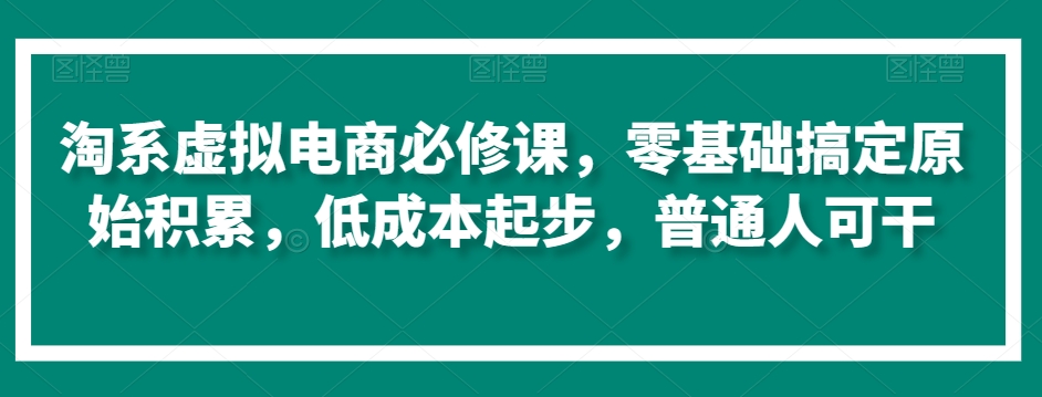 淘系虚拟电商必修课，零基础搞定原始积累，低成本起步，普通人可干-高清美女套图，你想要的都有。