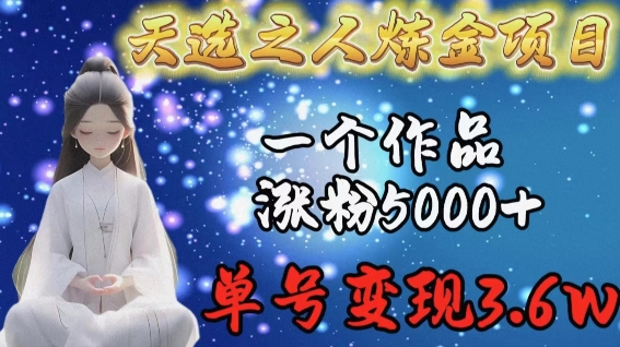 天选之人炼金项目，一个作品涨粉5000+，单号变现3.6w【揭秘】-高清美女套图，你想要的都有。