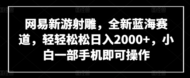 网易新游射雕，全新蓝海赛道，轻轻松松日入2000+，小白一部手机即可操作【揭秘】-高清美女套图，你想要的都有。