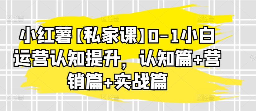 小红薯【私家课】0-1小白运营认知提升，认知篇+营销篇+实战篇-高清美女套图，你想要的都有。