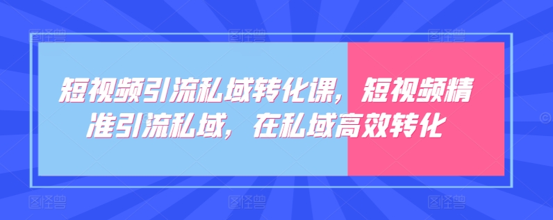 短视频引流私域转化课，短视频精准引流私域，在私域高效转化-高清美女套图，你想要的都有。