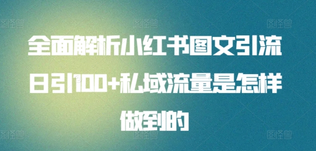 全面解析小红书图文引流日引100+私域流量是怎样做到的【揭秘】-高清美女套图，你想要的都有。