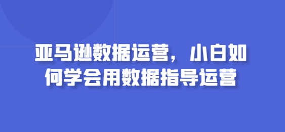 亚马逊数据运营，小白如何学会用数据指导运营-高清美女套图，你想要的都有。