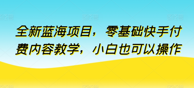 全新蓝海项目，零基础快手付费内容教学，小白也可以操作【揭秘】-高清美女套图，你想要的都有。