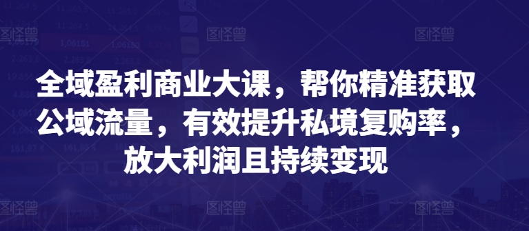 全域盈利商业大课，帮你精准获取公域流量，有效提升私境复购率，放大利润且持续变现-高清美女套图，你想要的都有。