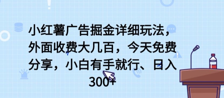 小红薯广告掘金详细玩法，外面收费大几百，小白有手就行，日入300+【揭秘】-高清美女套图，你想要的都有。