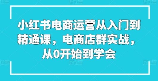 小红书电商运营从入门到精通课，电商店群实战，从0开始到学会-高清美女套图，你想要的都有。