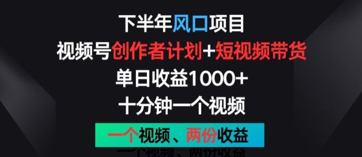下半年风口项目，视频号创作者计划+视频带货，一个视频两份收益，十分钟一个视频【揭秘】-高清美女套图，你想要的都有。