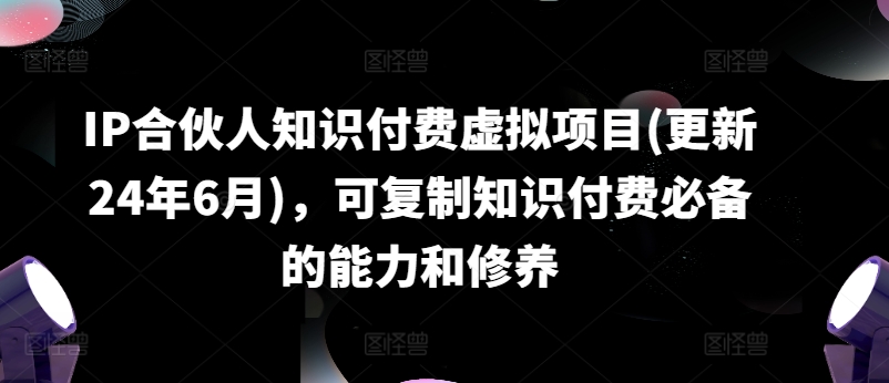IP合伙人知识付费虚拟项目(更新24年6月)，可复制知识付费必备的能力和修养-高清美女套图，你想要的都有。
