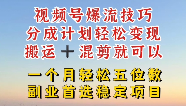 视频号爆流技巧，分成计划轻松变现，搬运 +混剪就可以，一个月轻松五位数稳定项目【揭秘】-高清美女套图，你想要的都有。