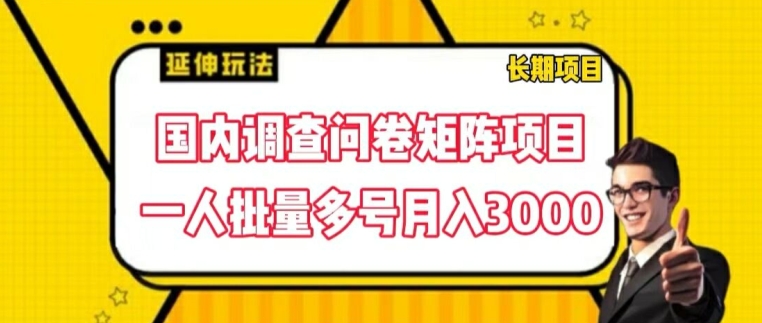 国内调查问卷矩阵项目,一人批量多号月入3000【揭秘】-高清美女套图,你想要的都有。