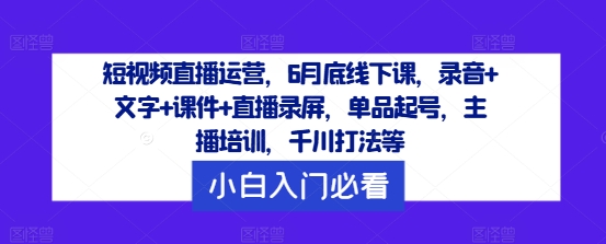 短视频直播运营，6月底线下课，录音+文字+课件+直播录屏，单品起号，主播培训，千川打法等-高清美女套图，你想要的都有。