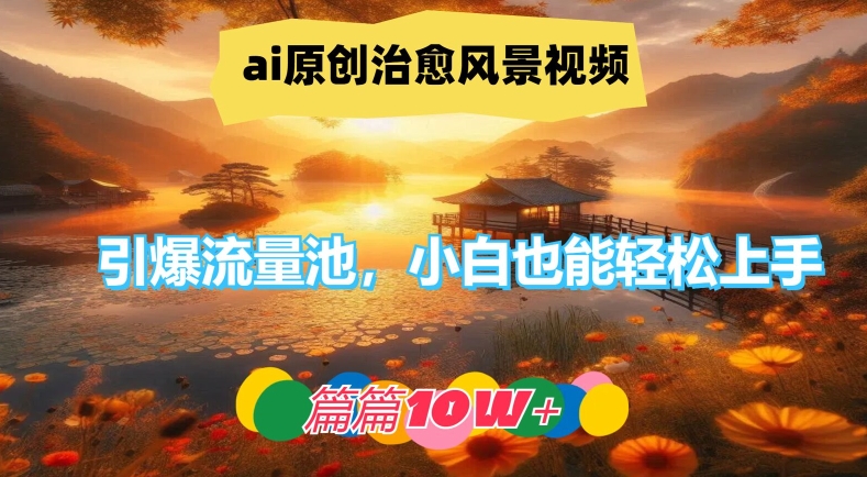 ai原创治愈风景视频，引爆流量池，小白也能轻松上手，篇篇10w+【揭秘】-高清美女套图，你想要的都有。