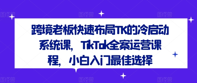 跨境老板快速布局TK的冷启动系统课，TikTok全案运营课程，小白入门最佳选择-高清美女套图，你想要的都有。