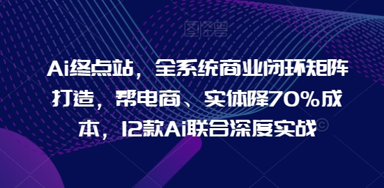 Ai终点站，全系统商业闭环矩阵打造，帮电商、实体降70%成本，12款Ai联合深度实战【0906更新】-高清美女套图，你想要的都有。