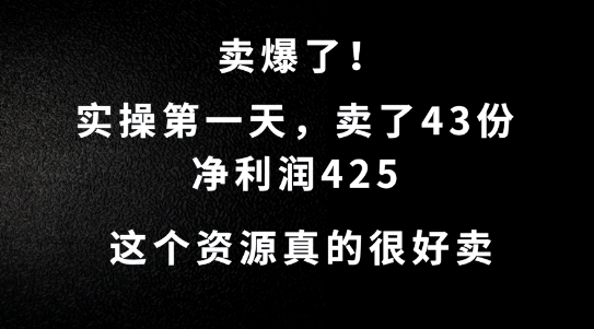 这个资源，需求很大，实操第一天卖了43份，净利润425【揭秘】-高清美女套图，你想要的都有。