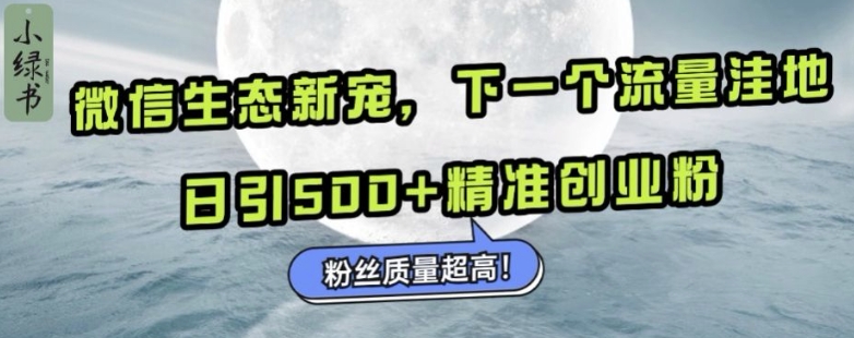 微信生态新宠小绿书：下一个流量洼地，日引500+精准创业粉，粉丝质量超高-高清美女套图，你想要的都有。