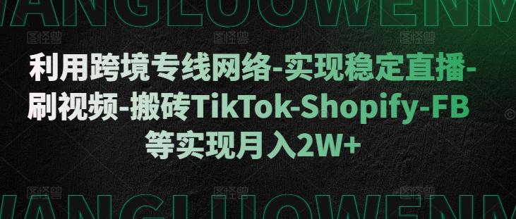 利用跨境专线网络-实现稳定直播-刷视频-搬砖TikTok-Shopify-FB等实现月入2W+【揭秘】-高清美女套图，你想要的都有。