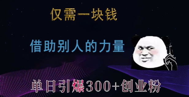 仅需一块钱，借助别人的力量，单日引爆300+创业粉、兼职粉【揭秘】-高清美女套图，你想要的都有。