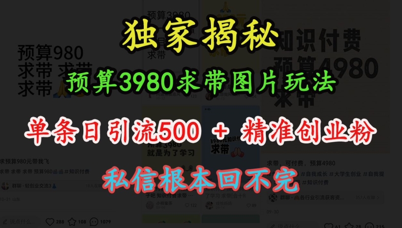 预算3980求带 图片玩法,单条日引流500+精准创业粉,私信根本回不完-高清美女套图,你想要的都有。