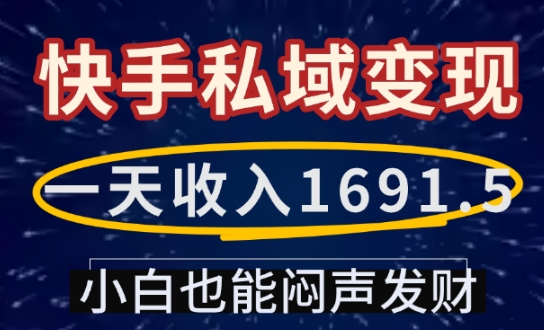 一天收入1691.5，快手私域变现，小白也能闷声发财-高清美女套图，你想要的都有。