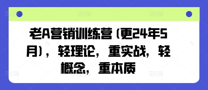 老A营销训练营(更25年1月)，轻理论，重实战，轻概念，重本质-高清美女套图，你想要的都有。