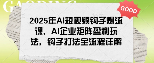 2025年AI短视频钩子爆流课，AI企业矩阵盈利玩法，钩子打法全流程详解-高清美女套图，你想要的都有。