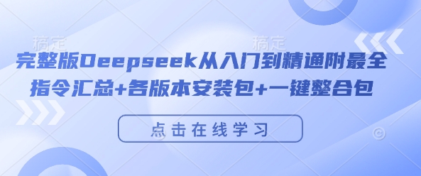 完整版Deepseek从入门到精通附最全指令汇总+各版本安装包+一键整合包-高清美女套图，你想要的都有。