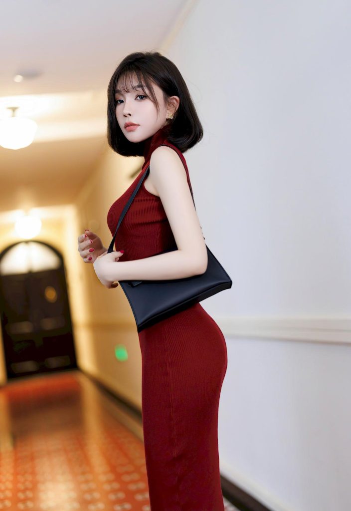 图片[3]-美女套图189期：高圆圆，无袖红裙搭配尖头高跟鞋，简约造型诠释知性魅力