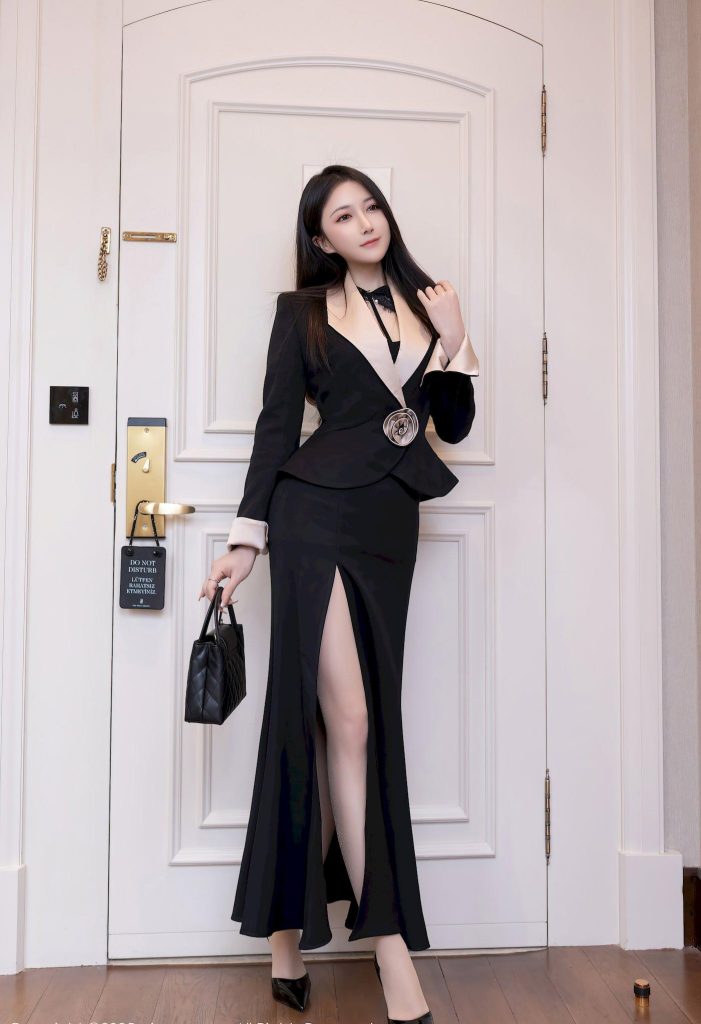 图片[2]-美女套图148期：似杨颖的精致名媛感，蝴蝶结领结与鱼尾裙摆的浪漫精致