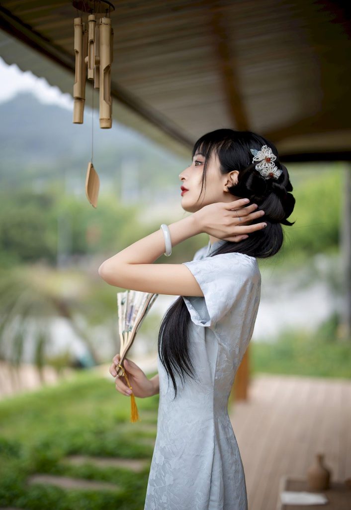 图片[4]-美女套图120期：李小冉的民国梦，浅蓝旗袍里的温婉杀